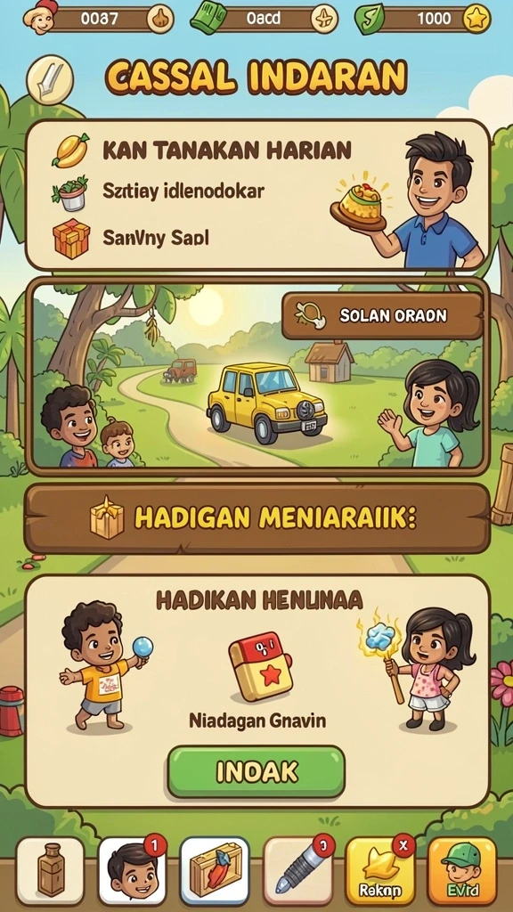 Tampilan permainan yang dinamis dan penuh warna.