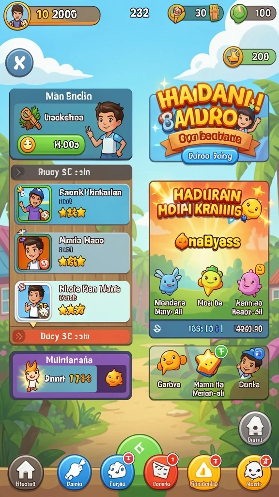 Lingkungan permainan yang memukau dan interaktif.