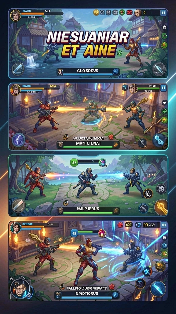 Tampilan awal game yang menarik dengan karakter berwarna-warni.