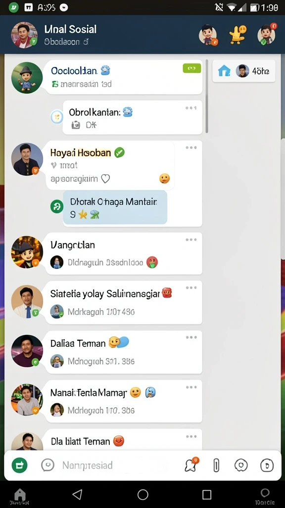 Fitur permainan sosial untuk berinteraksi dengan teman.