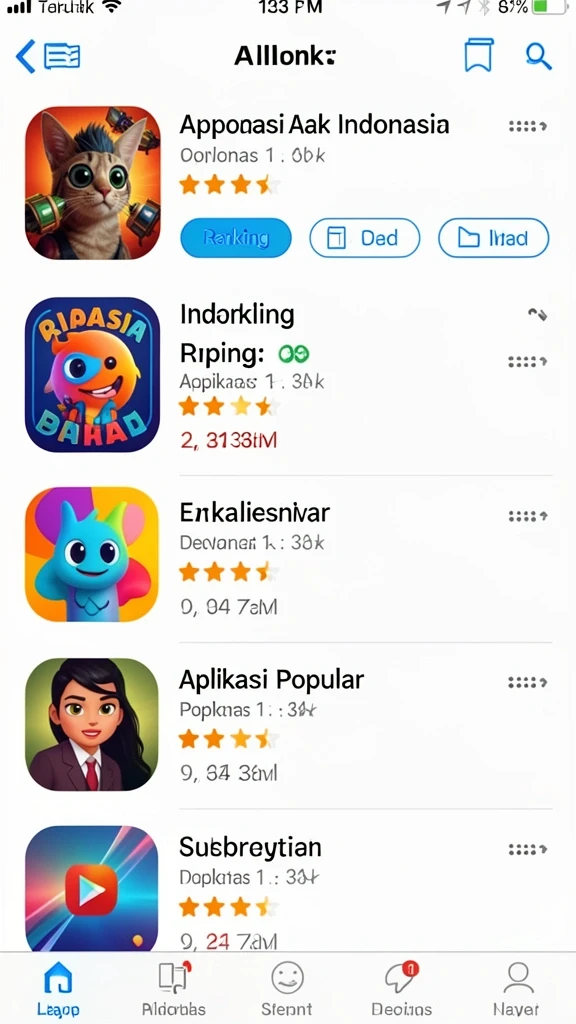 Beragam permainan judi tersedia dalam aplikasi.