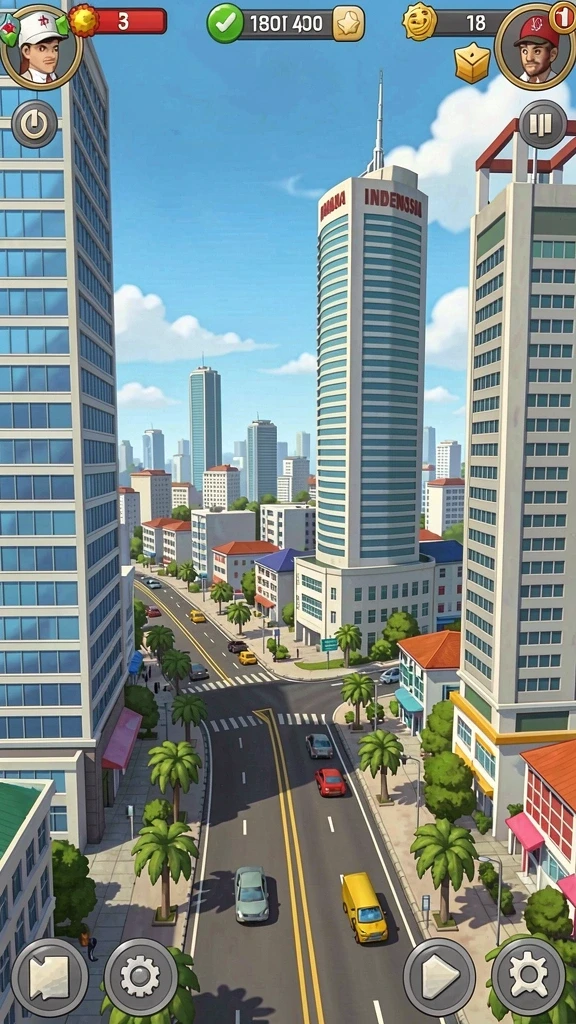 Pemandangan indah dari level yang baru dijelajahi.