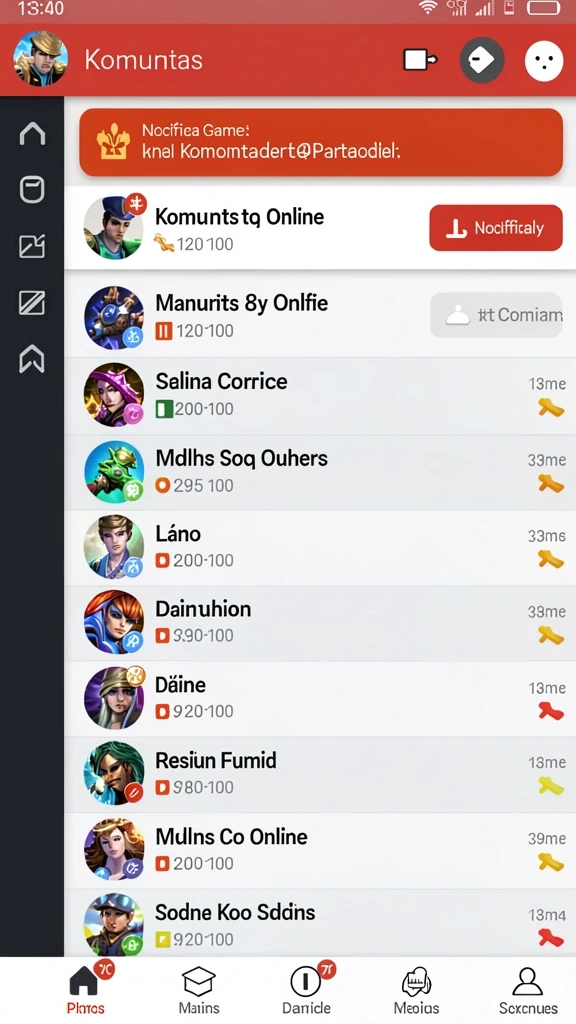 Screenshot fitur upgrade karakter dan kemampuan.