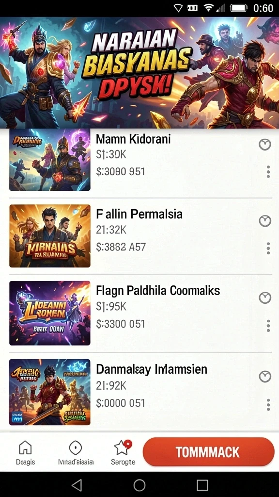 Tampilan awal yang menarik dengan menu navigasi sederhana.